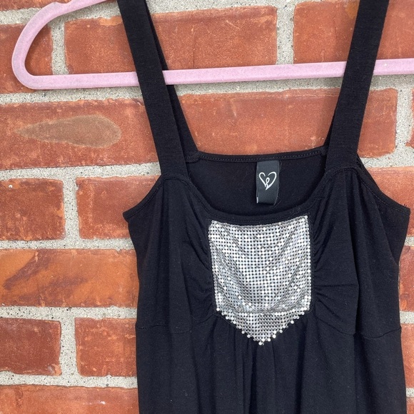Y2K black embellished tank top - Picture 1 of 5